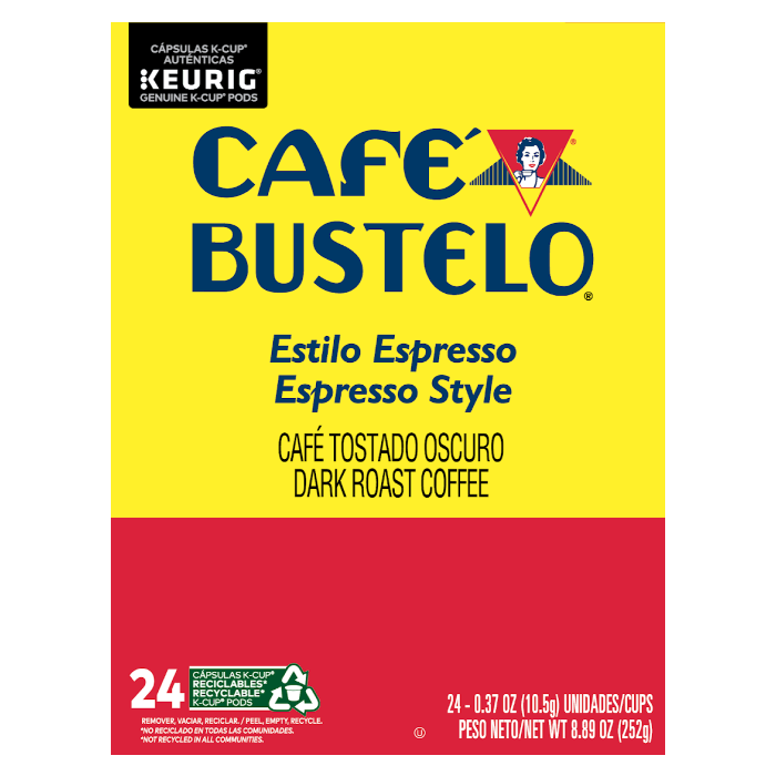 bustelo espresso coffee k cups box front