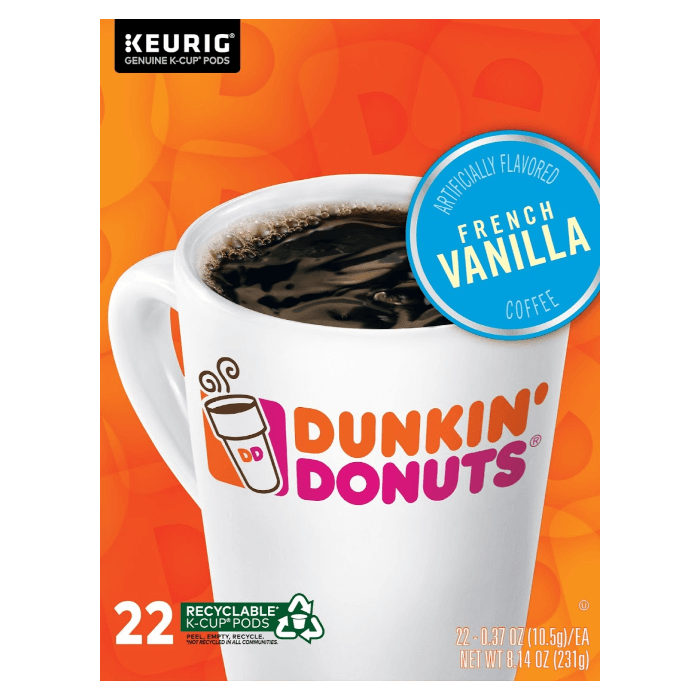 dunkin french vanilla kcups box front