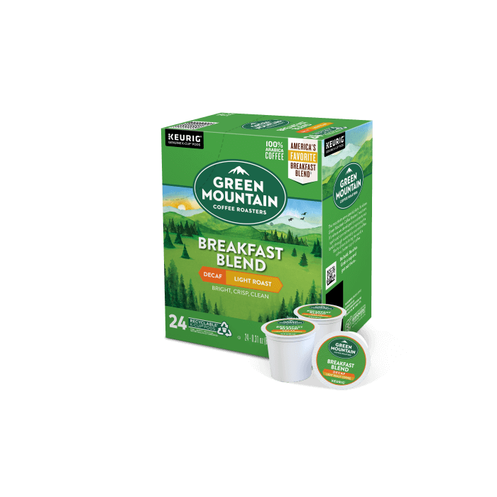 green mountain coffee breakfast blend decaf kcups box of 24