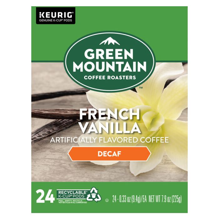 french vanilla decaf coffee pods box front