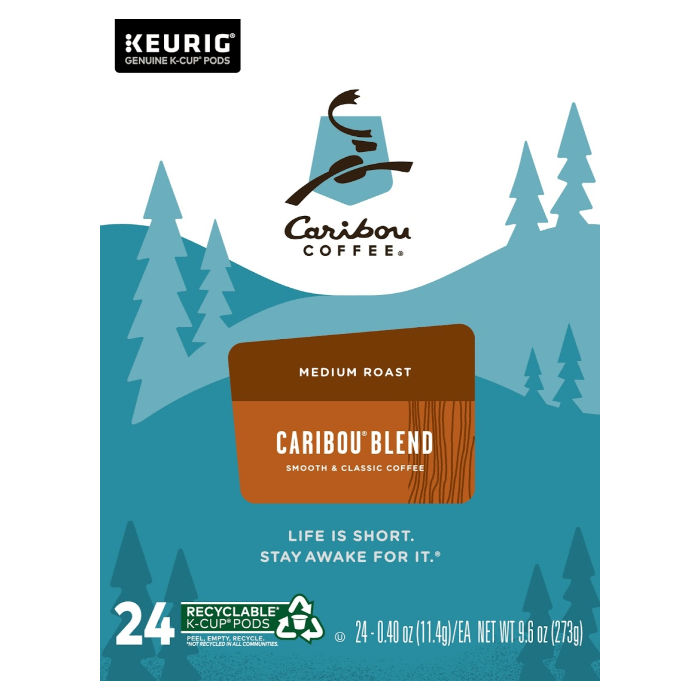 caribou blend coffee k cups box front